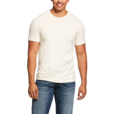 Ariat Retro Basic - T Shirts Beige Heren - 10548-473